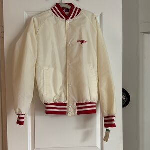 Vintage Red and Cream Bomber Jacket